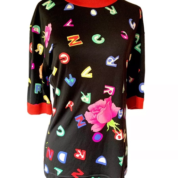 LEONARD PARIS LETTERS SILK TOP WITH SKIRT SET UNIQUE AND RARE - Picture 5 of 12